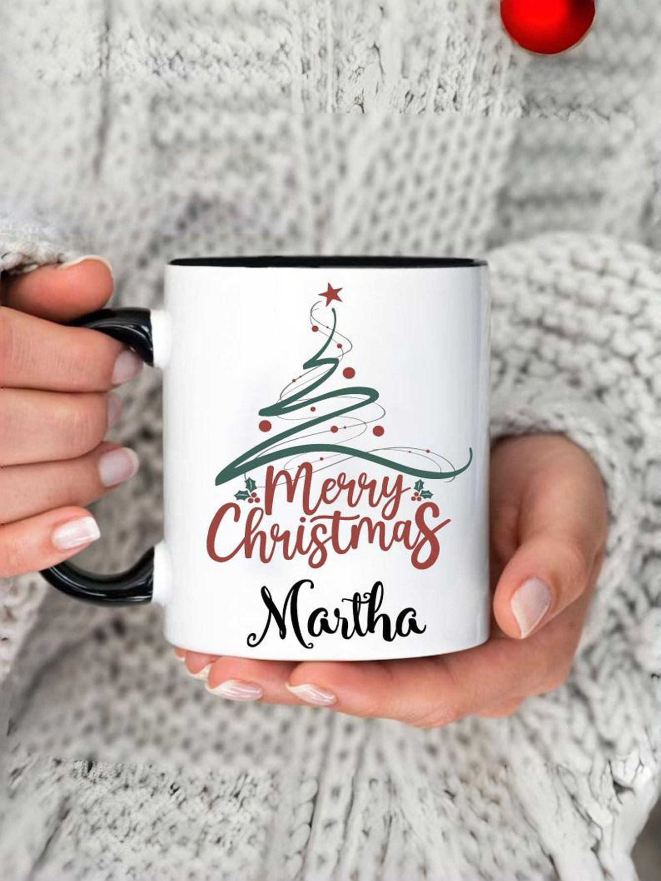 Personalized Merry Christmas Mug Sticker